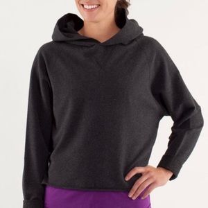 Lululemon Raw Hem Crop Hoodie Heather Grey S6